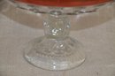 (#10) Tiffin KINGS CROWN Ruby Red Flash Thumbprint 10' Footed Fruit Compote