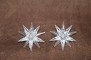 (#174) Swarovski Crystal Star Pair Of Candlestick Holder 5' - See Details