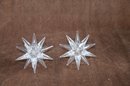 (#174) Swarovski Crystal Star Pair Of Candlestick Holder 5' - See Details