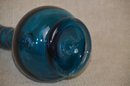 (#16) Hand Blown Turquoise Bud Vase 7' Height