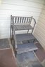 Vintage Metal Iron And Wood Step Stair Plant Stand