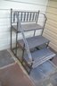 Vintage Metal Iron And Wood Step Stair Plant Stand