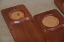 (#20) Symco Japan Wood Drink / Snack Coasters - Used Condition Fair