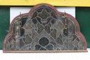 (321) Antique Leaded Stain Glass Hanging   (Needs  TLC Dirty All Glass In Tack ,  Separating From Frame)
