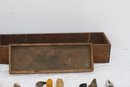 (256) Vintage Tool Storage Boxes : With Tools As Per Photo's Lg Box: 30'x 5.5'x3' Med: 12'x4' Sm: 7.5' X 3.5'