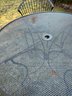 Black Metal Mesh 44' Round Patio Table 4 Chairs And Cushions