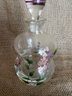 (#226) Glass Hand Painted Flower Design Perfume Bottle