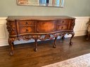 1800's Mahogany Carver Wood Buffet Console Server 4 Drawer 3 Cabinet Doors - Mint Condition