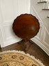Traditional Chippendale Style 34' Round Pie Crust Pedestal Entrance Side Accent Table