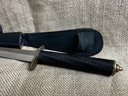 191) Knife 7.5' Blade 13.5' Overall Black Handle In Sheath No Box