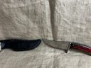 194) Knife 12' Brown Wood Handle 7' Blade Leather Sheath No Box
