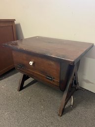 Vintage Maple Wood End Table Storage Cabinet