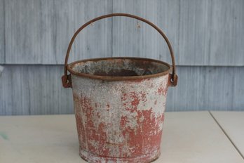 (298) Vintage Metal Galvanized Fireman Bucket -  M Heet INC