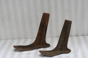 (342) Pair Of Vintage Cast Iron Cobblers  Shoe Cast/molds ( 1 Is Marked X Other B )