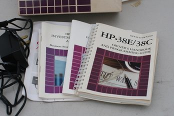 (#26)  HP -38E/38C Manuel/Handbook With Vintage HP Box ( No Calculator) & HP Vintage Power Adapter