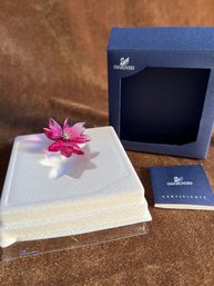 (#206) Swarovski Crystal Delicia Fuchsia Rain Flower With Box