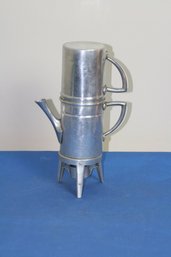 (#331) Vintage Expresso Aluminum Coffee Maker With Warming Stand