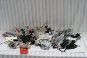 (330) Lot Of Video Cables, Stereo Extensions Cables, Home Phone Lines, VCR Cables, RCA Crimping Tool And Plugs