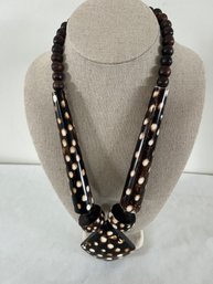 (#110) Wood / Resin Necklace 13'