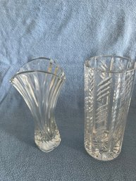 (#67) Heavy Glass Vases 8'H