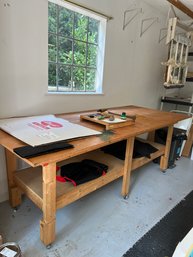 Rolling Wood Work Bench ( Not Stuff On Top)