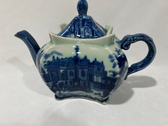 (#139) Made In China Ceramic Beautiful Blueware Teapot