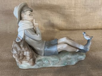 (#24) Lladro Figurine SHEPHERD BOY WITH BIRD #4730 Statue Kreisler Serrano Medrid Spain 9'
