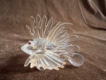 (#193) Swarovski Crystal LION FISH Figurine 2'H