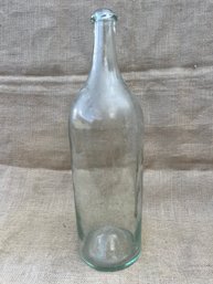 (#217) Vintage Large  17.5' Height Clear Glass Bottle Dimple Bottom