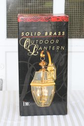 (243) Solid Brass Outdoor Lantern/ Beveled Glass  20.5' T X 9.5'w With 9' Extension NEW In Box