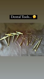 127) Vintage Lot Of Metal Dental Tools