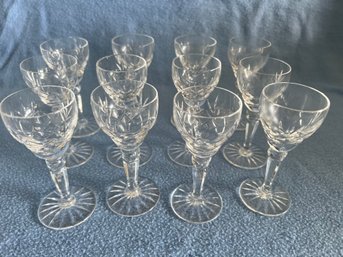 (#60) Crystal Cut Glass SHOT GLASSES 4'H About 2oz. Set Of 12