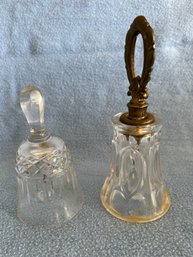 (#68) Decorative Glass Bells Lot Of 2