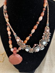 (#153) Costume Jewelry Beaded Stone Necklaces (3)