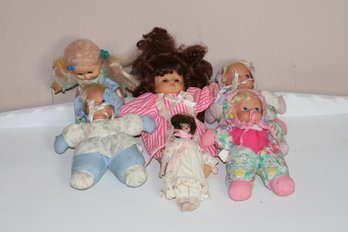 (#216) Lot Of Vintage Soft Body Dolls Plastic Faces