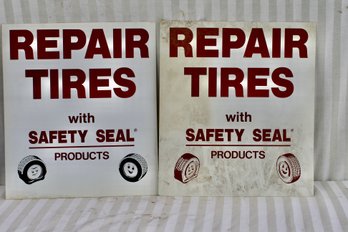 (358)  2- Plastic 'repair Tires ' Sign