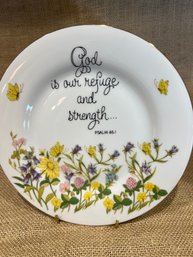 (#16) Decorative Plate ' God Is Our Refuge And Strength ' 8' Diag.