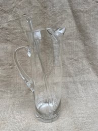 (#61) Glass Cocktail Pitcher And Stirrer