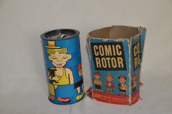 123) Vintage Comic Rotor 1949 Engrossing Amusement Toy Fun Craft Corp. With Box 6.5'H