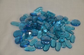 87) Blue Glass Stone Beads