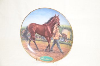 368) Danbury Mint Plate 1997 Buckpasser By Susie Morton Champion Thoroughbreds Decorative Plate #B3455