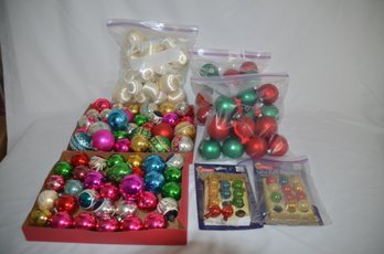 (#1) Assorted Lot Of Colorful Bulb Ornaments