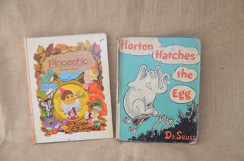 (#67) Vintage Children Books Dr. Suess Horton Hatches The Egg 1940 ~ Pop-Up Classic Pinocchio