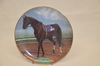 370) 68) Danbury Mint Plate 1997 RUFFIAN By Susie Morton Champion Thoroughbreds Decorative Plate #B3455