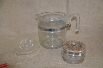 161) Vintage Pyrex Flameware Precolator 9 Cup Coffee Pot #7759 No Stem