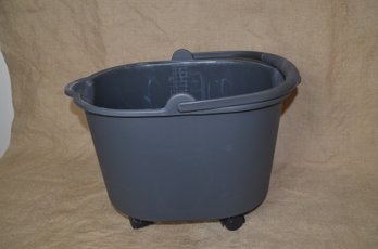 (#140) Rolling Cleaning Bucket With Cleaning Rags And Brush