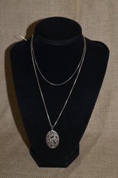 (#155) Sterling Silver? Pendant Necklace