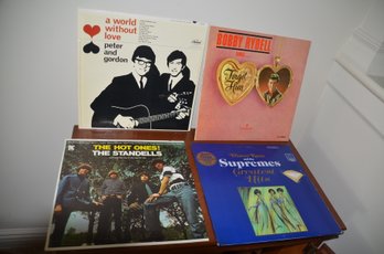 45) Record Albums Lot Of 4: The Stardells, Bobby Rydell, Peter & Gordon, The Supremes ( See Details)