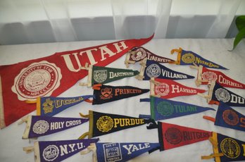 (#105) Vintage Mini College School Pennant Flags Banner