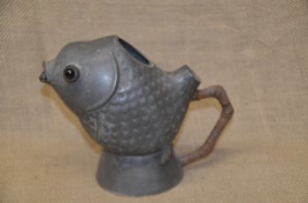 (#84) Pewter Fish Pitcher Water Can - Missing Fin